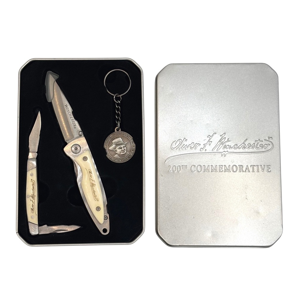 Oliver F. Winchester- 200th Commemorative 3pc. Signature Knife Set w/ tin
